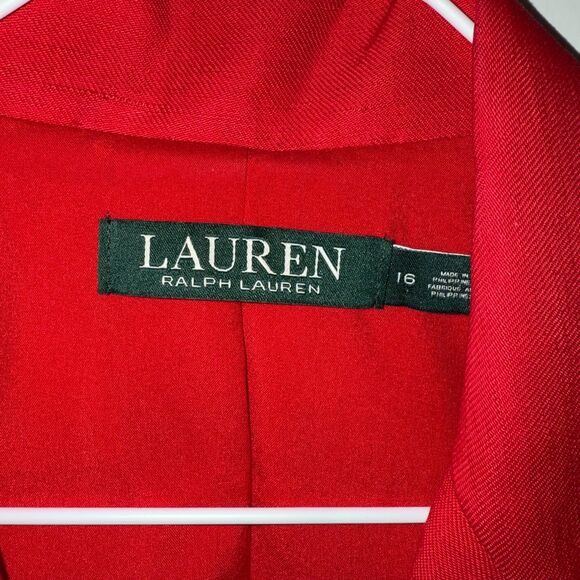 Lauren Ralph Lauren Linen Single Button Blazer - Red 16 - Picture 7 of 9